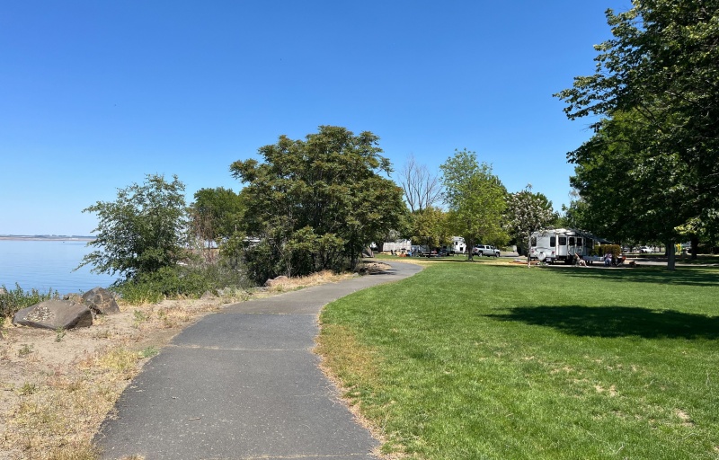 A paved trail takes visitors by the rv park on the right