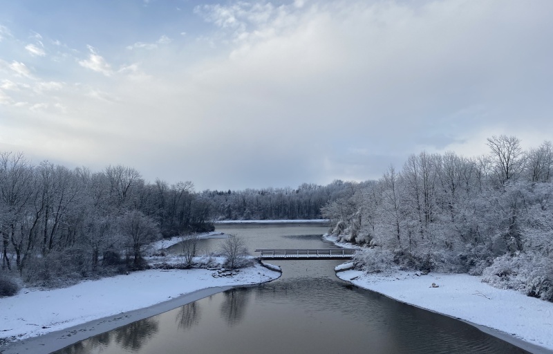 Blue Marsh Lake in the snow