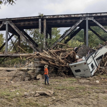 An image of the catastrophic flood damage in the Carolinas